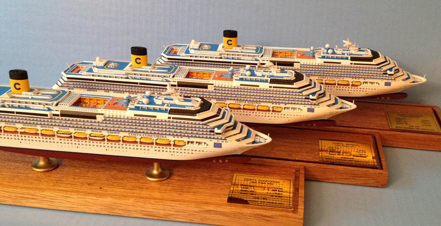 Costa Concordia, Costa Serena, Costa Pacifica cruise ship models by Scherbak, Picture