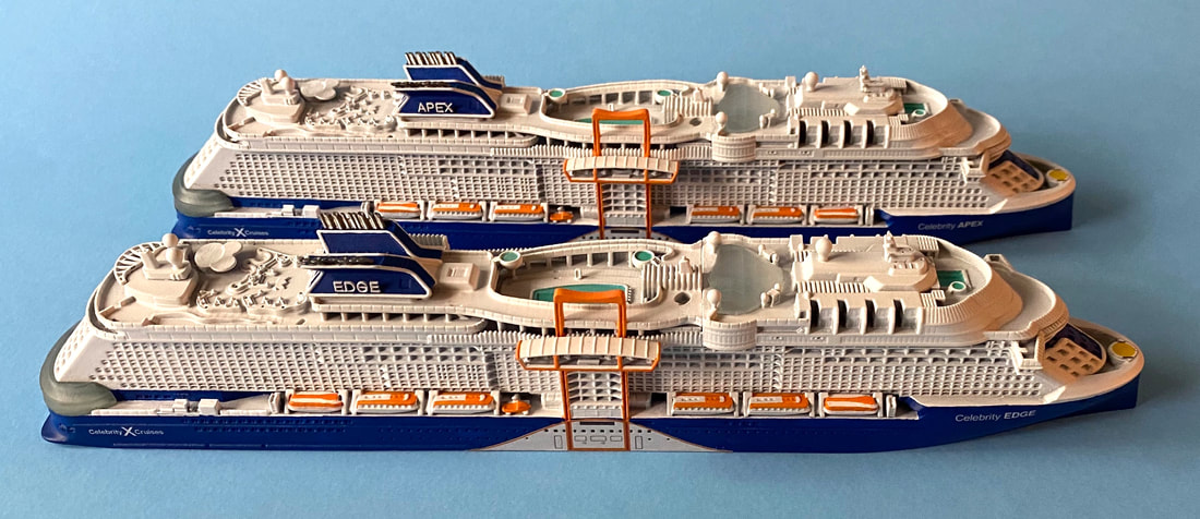 Celebrity Edge, Celebrity Apex waterline cruise ship e cruise ship models 1:1250 scale by Scherbak, picture