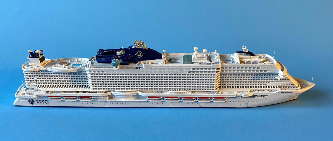 MSC Seaside cruise ship model 1:1250 scale, by Scherbak