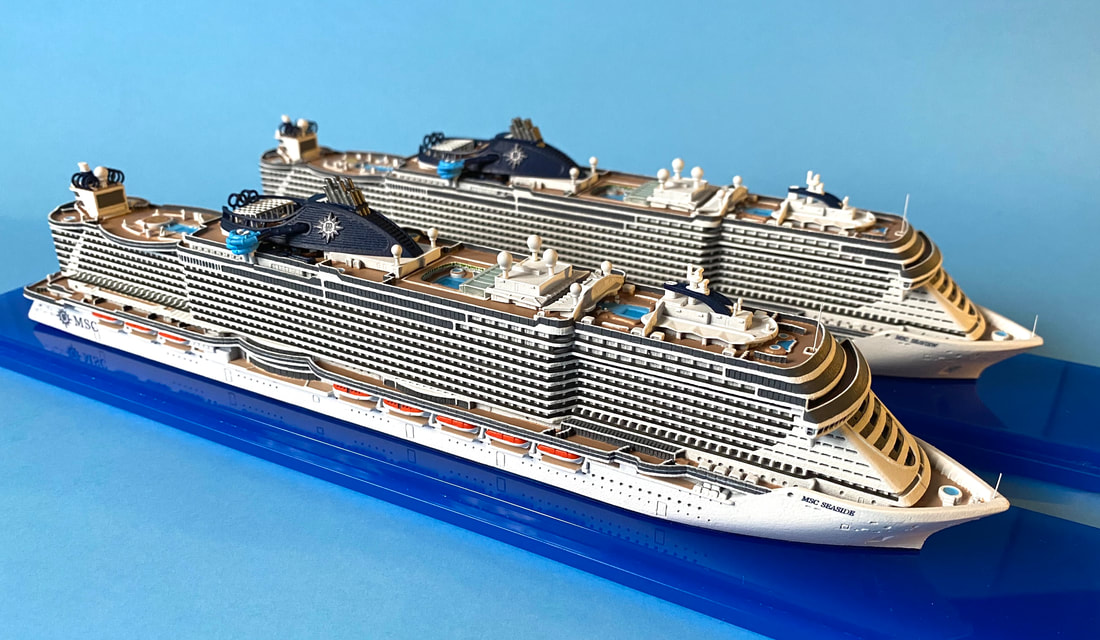 MSC Seaside and MSC Seaview cruise ship models 1:1250 scale, by ScherbakPicture