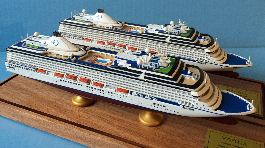 Oceania Marina and  Oceania Riviera cruise ship models 1:900 scale  by Scherbak, Picture