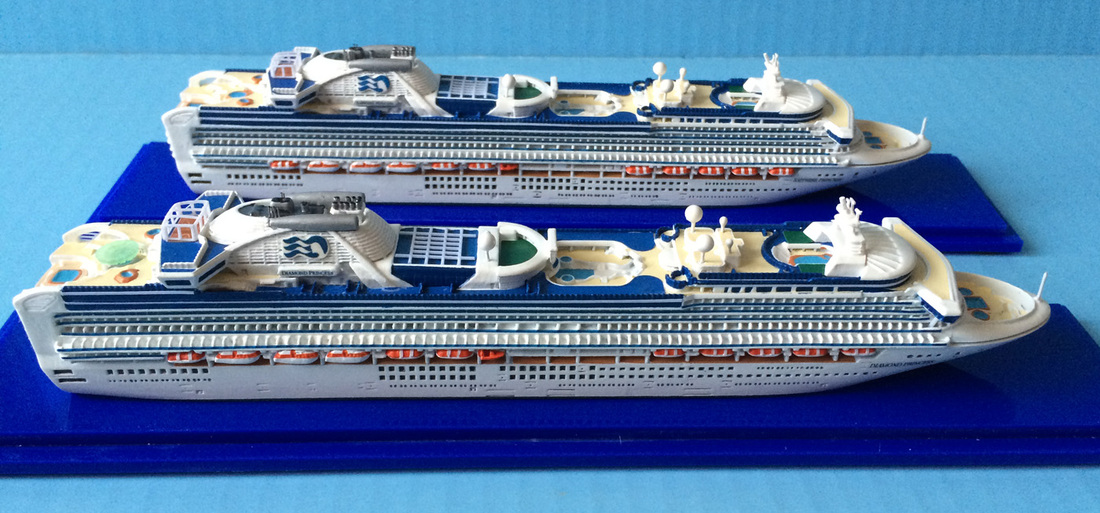 Collector's Series DIAMOND PRINCESS and SAPPHIRE PRINCESS cruise ship models, 1:1250 scale by Scherbak, Picture