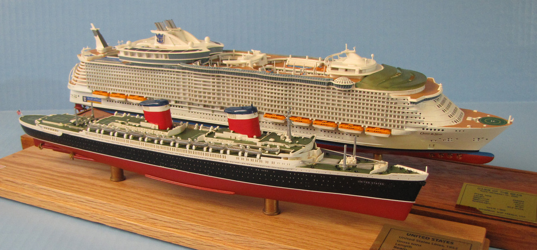 SS United States and cruise ship Oasis of the Seas ship models by Scherbak, Picture