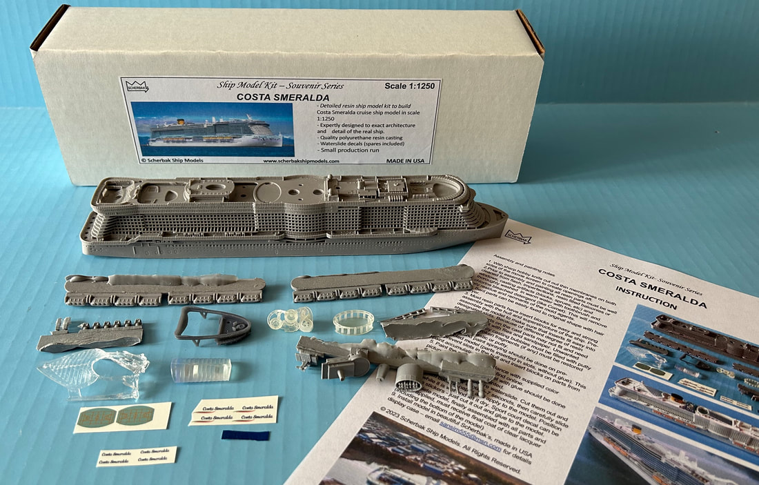 Costa Smeralda cruise ship model resin kit 1:1250scale