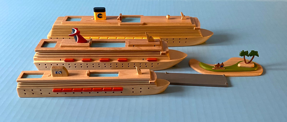 Wooden toy cruise ships, boats, eco friendly, by Scherbak, cruise ship model