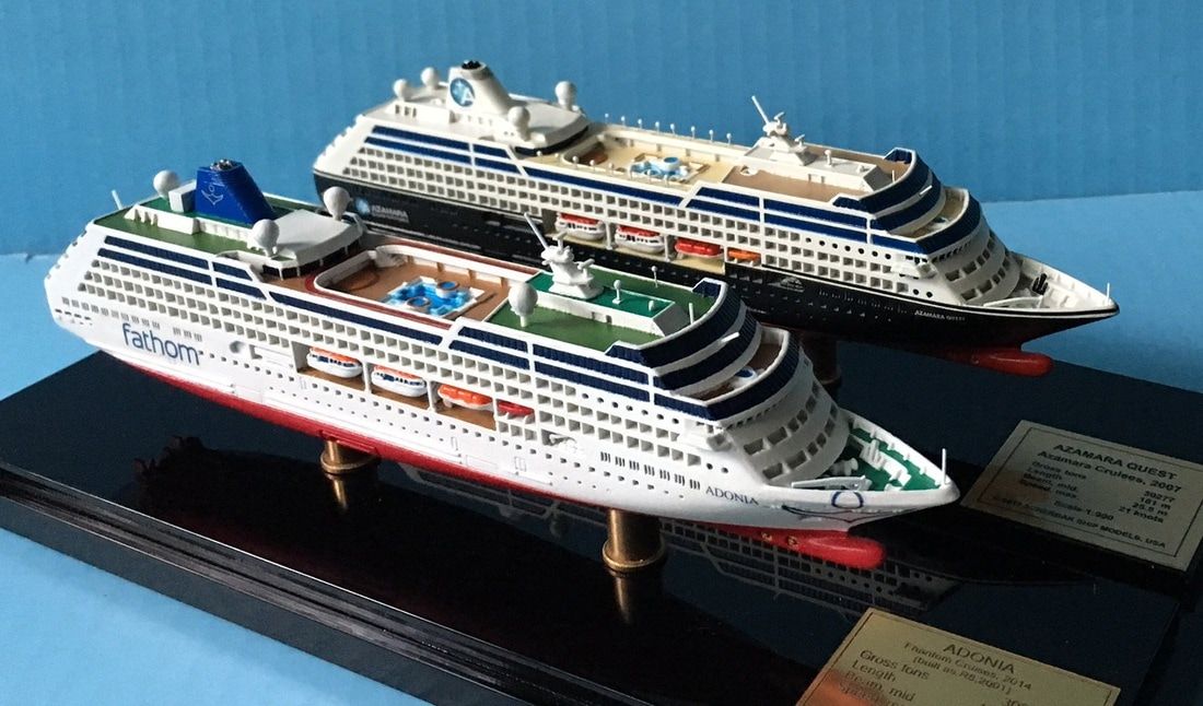 Adonia and Azamara Quest cruise ship models 1:900 scalePicture