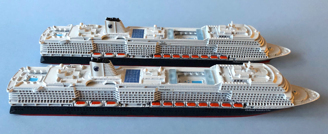 Koningsdam and Nieuw Statendam cruise ship models 1:1250 scale by Scherbak