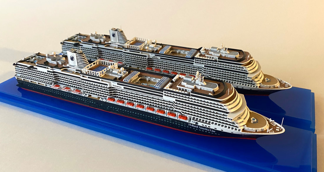Koningsdam and Nieuw Statendam cruise ship models 1:1250 scale by Scherbak