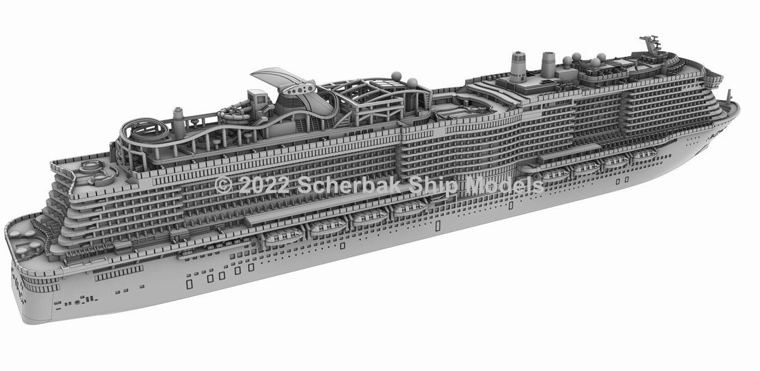 Carnival Mardi Gras cruise ship model 1:1250 scale by Scherbak Picture