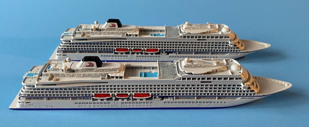 Viking Jupiter and Viking Orion cruise ship models 1:1250 scale, by Scherbak