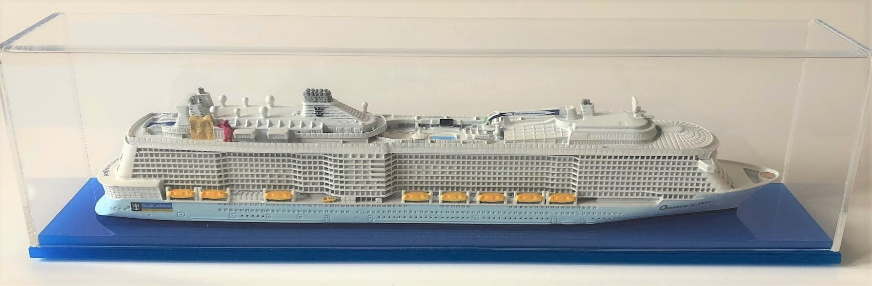 Quantum of the Seas cruise ship model in case